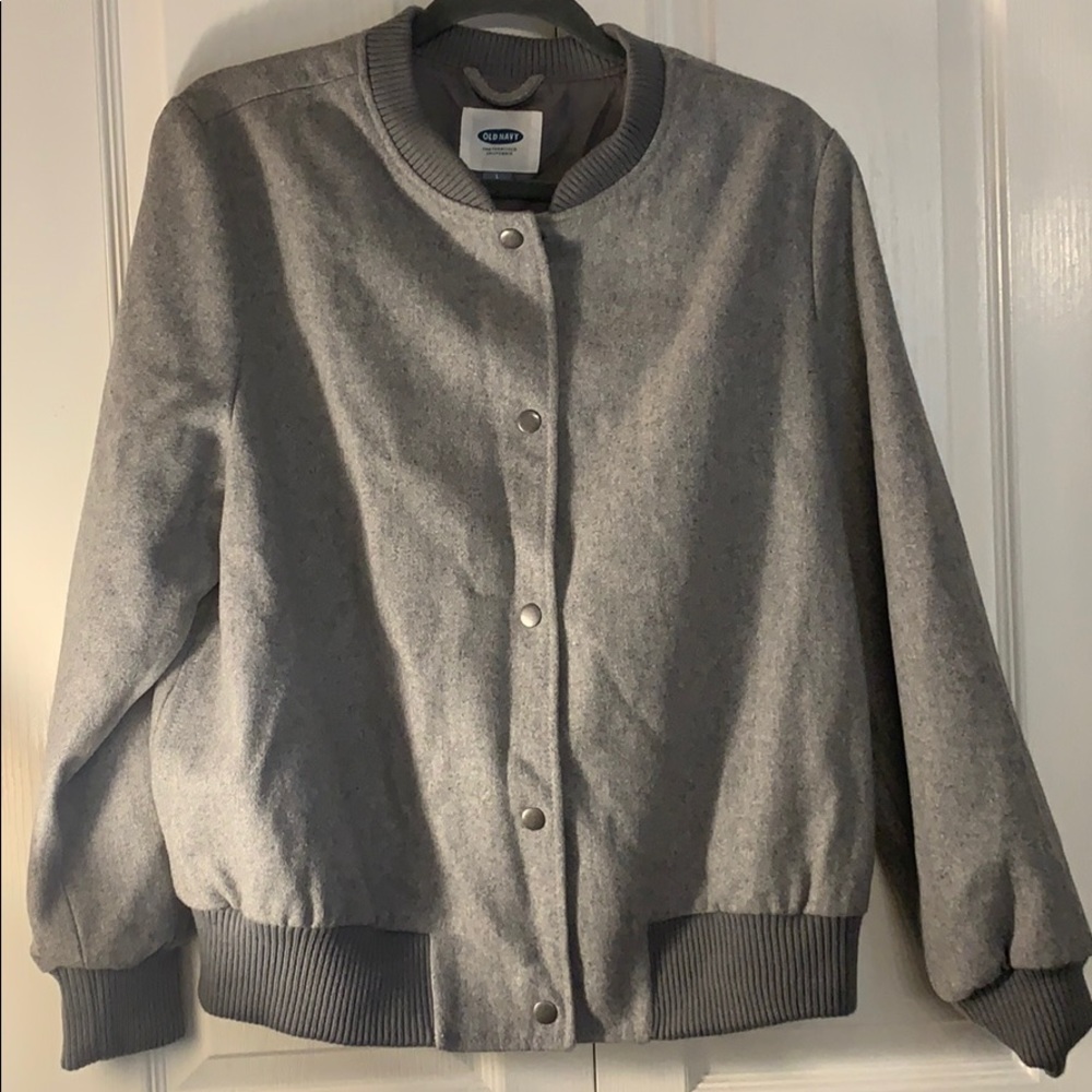 NWOT Old Navy varsity style grey jacket (L)